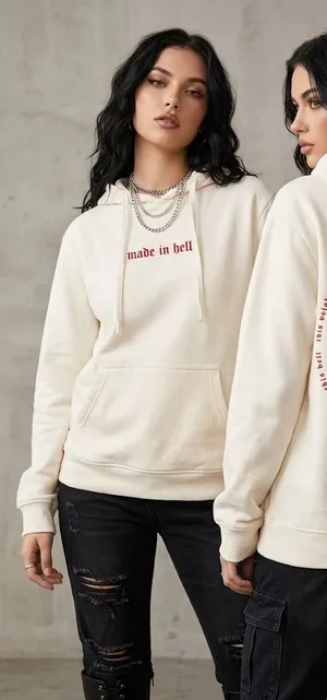 VOIGHT by Valentina Cream "Made In Hell" Devil Girl Graphic Hoodie (Medium) thumbnail 1