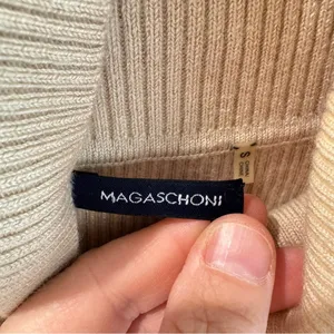 Magashoni Silk Cashmere Blend Sleeveless Babydoll Turtleneck‎ Sweater Small thumbnail 2