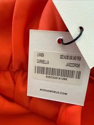 NWT Misha World Linnea midi dress in Carmellia (orange) Size 4 Australia halter thumbnail 3