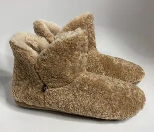 Joules fuzzy slippers‎ size 9/10 Tan thumbnail 1