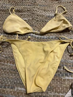 Anthropologie Wilo yellow swimsuit two piece thumbnail 1