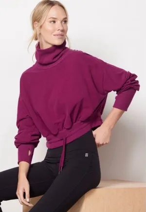 Sweaty Betty Melody Luxe Fleece Sweatshirt in Amaranth Pink Size Small 6 thumbnail 1