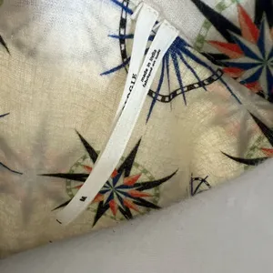 By Anthropologie Linen Blend Top MEDIUM Oversized Bohemian Button Printed Hippie thumbnail 9