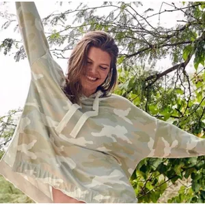 Aerie Oversized Sun washed Camo Hoodie Sweatshirt‎ Relaxed Fit Women's Medium thumbnail 1