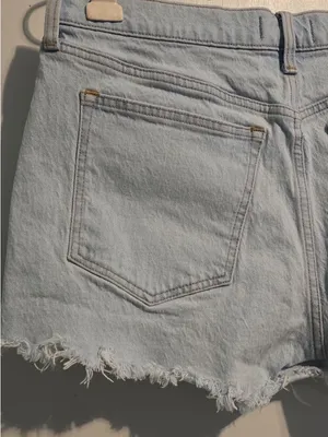 Abercrombie & Fitch Light Blue Frayed Denim Shorts thumbnail 7