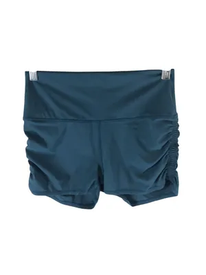 Halara SoftlyZero QuickDry High Waisted Tummy Control Ruched Biker Shorts Blue L thumbnail 3