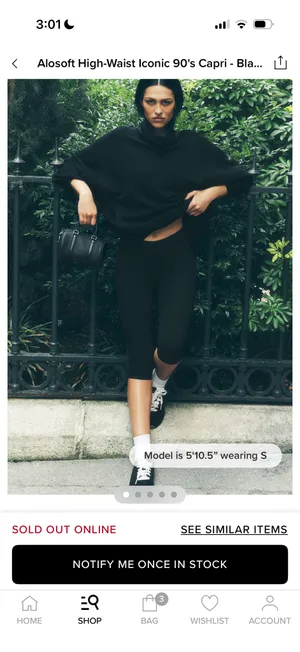 Alo 90s Iconic Yoga Alosoft High-Waisted Capri thumbnail 5