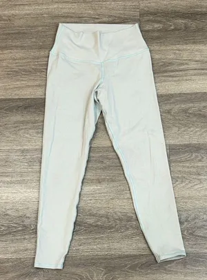 ALO Yoga Light Gray Leggings with Blue Stitching High rise thumbnail 1