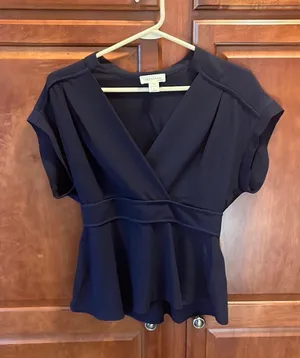 Navy Women’s Blouse Blue Size L thumbnail 1