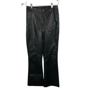Free People Sasha‎ Kick Flare Faux Leather Pants Womens Size 4 Black Bikercore thumbnail 3