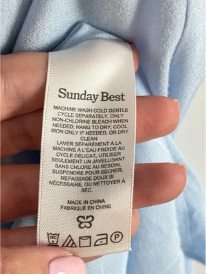 Sunday Best Delilah Dress Sky Blue ECOVERO Mini Dress Size M Aritzia thumbnail 11