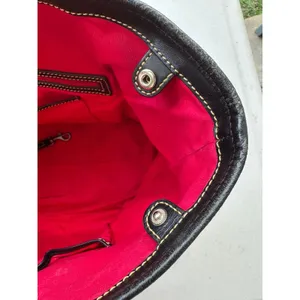 Dooney & Bourke #K0339891 Black Nylon Leather Trim Snap Buttons Pocket Tote Bag thumbnail 9