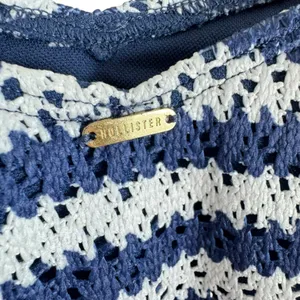 Hollister NWT Blue White Crochet Lined Cheeky Fit Bikini Bottom Women's Size XS thumbnail 4