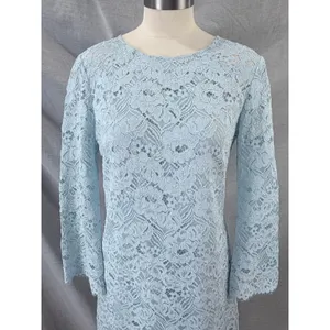 Shoshanna‎ Rae Baby Blue Lace Shift Midi Dress 3/4 Sleeve Size 6 thumbnail 2