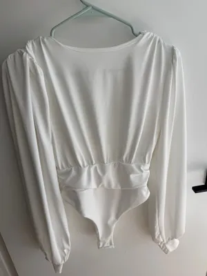 White long sleeve bodysuit Size M thumbnail 2