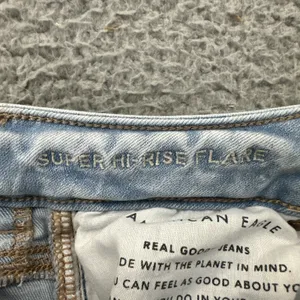 American Eagle Super Hi Rise Flare Jeans Stretch Boho Festival Women's 2 x 30 thumbnail 5