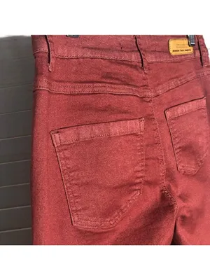 Mid-rise capri jeans culottes straight-leg terracotta cotton boho grunge Y2K 27 thumbnail 7