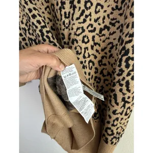 J.Crew Leopard V Neck Merino Wool‎ Blend Cardigan Sweater Womens Size S Preppy thumbnail 9