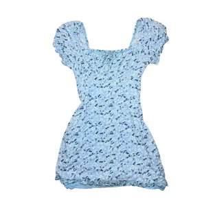 Sky‎ & Sparrow Blue Floral Embroidered Puff Sleeve Mini Dress Cottagecore Square thumbnail 6