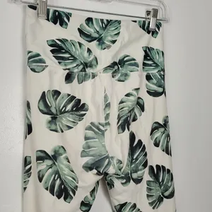 Wildfox Sweat Leggings Green Palm Print High Waist Sportswear Gym Workout Small thumbnail 6