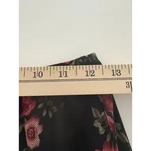 Thyme & Honey Midi Skirt Size S Black Floral Mesh Ruffle Whimsigoth Dark Romance thumbnail 6