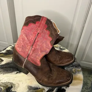 Tony Lama Pink Brown Leather Western Boots thumbnail 4