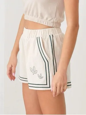 Le Lis Casual Cream Elastic Waist Lounge Shorts XS thumbnail 2