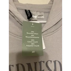 New NWT H&M Wednesday Addams Family Gray Pullover Hoodie‎ Sweatshirt Size Medium thumbnail 3