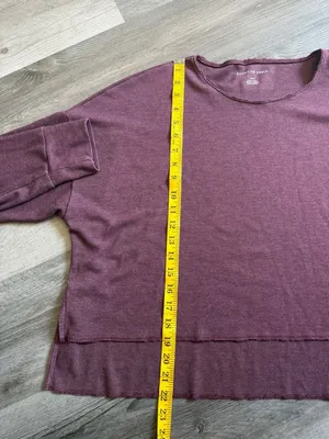 American Eagle Thermal Waffle Top Large Athleisure Purple thumbnail 8