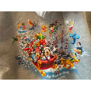 Disney mickey mouse fab 5 Chirstmas grey hoodie adult medium NWT thumbnail 5
