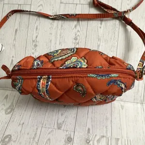 Vera Bradley Camera‎ Crossbody Bag Purse Lightweight Burnt Orange Manor Paisley thumbnail 4