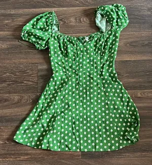 Reformation Green Floral Dress thumbnail 1