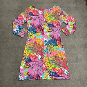 Lilly Pulitzer Marlowe Fishing for Compliments Colorful Floral Cotton Dress thumbnail 3