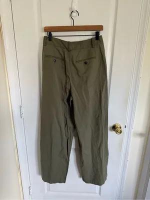 Madewell NEW The Harlow Wide-Leg Pant in Drapey Twill Faded Ivy thumbnail 6