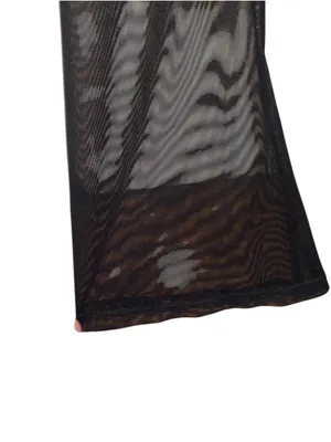 Skönhet Sheer Mesh Flare sleeve Cuff Low-Cut Cover Up Top whimsigoth y2k 90s thumbnail 8
