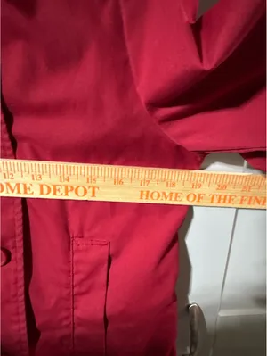 Oleg Cassini Collection Red Double Breasted Trench Coat thumbnail 4