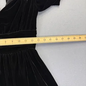 The Kooples Black Velvet Ruched Mini Dress FROB18041K‎ Size 1 NEW thumbnail 5