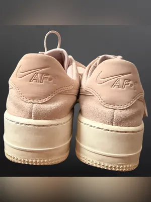 Nike Air Force 1 Sage Low Particle Beige Pink Beige Suede Platform Sneakers Sz 8 thumbnail 9