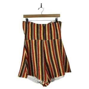 The Sang Striped Strapless Cutout Romper Multi Color Boho Tie Front Size M thumbnail 3