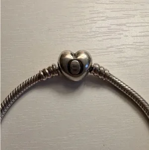 Pandora Sterling Silver Bracelet Snake Chain Heart Clasp 925 Charm thumbnail 4
