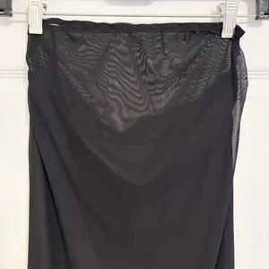 Black Minimalist Y2K Mesh Stretchy Flowy Elastic High Waisted Long Maxi Skirt thumbnail 6