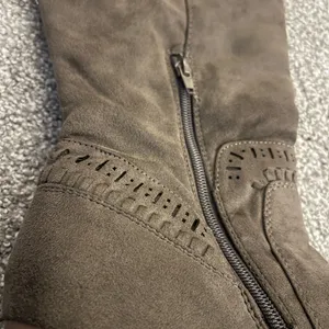 Boho Faux Suede Dark Brown Over the Knee Boots thumbnail 3