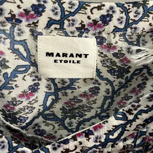 NWT ISABEL MARANT Etoile Madrana Print Flutter Sleeve Blouse Top - Blue White 4 thumbnail 4