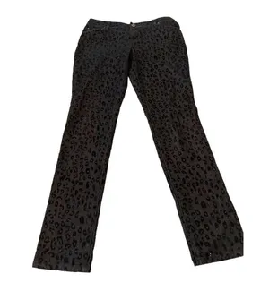 INC Women's Leopard Print Skinny Jeans Black Size 8 High Rise thumbnail 3