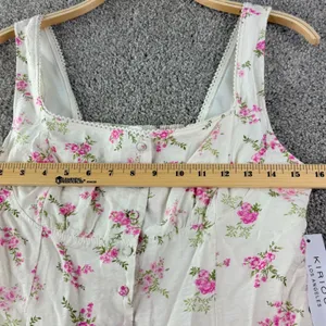 Floral Corset Tank Top Coquette Cottagecore Lace Trim Womens L New Kirious‎ Boho thumbnail 6