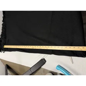 V. Fraas Black Acrylic Fringe Wrap Shawl Open Front Cape One Size thumbnail 5