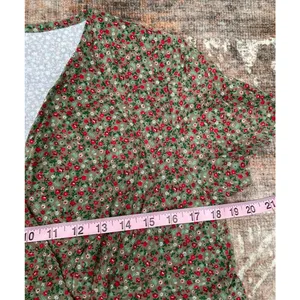 Modest Cottagecore Midi Dress Ditsy Floral Corduroy Pinwale Handmade Prairie thumbnail 13