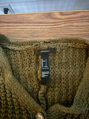 Olive green cropped forever 21 cardigan thumbnail 2