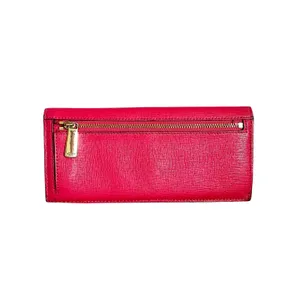Coach Scarlet Pink Saffiano Leather Slim Soft Wallet #F49350 thumbnail 2