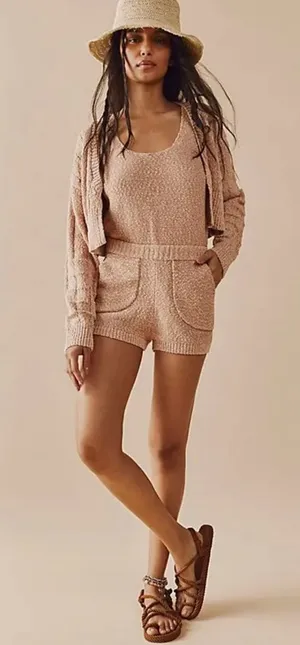 Free People Beach Declan Romper Sweater Set thumbnail 1